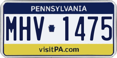 PA license plate MHV1475