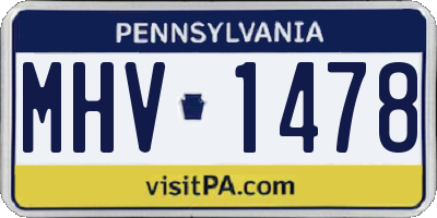 PA license plate MHV1478