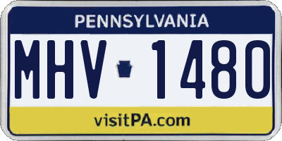 PA license plate MHV1480