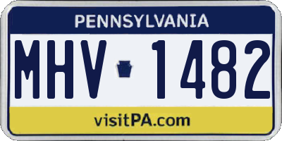 PA license plate MHV1482