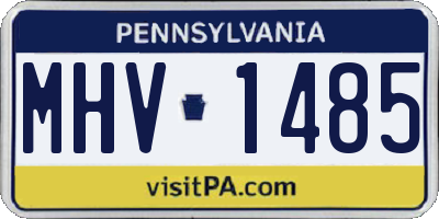 PA license plate MHV1485