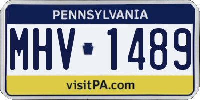 PA license plate MHV1489
