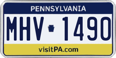 PA license plate MHV1490