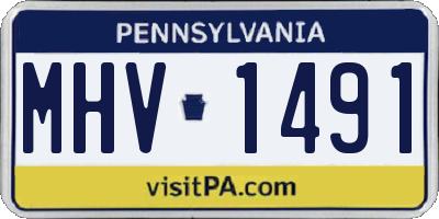 PA license plate MHV1491