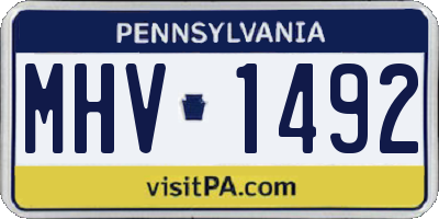 PA license plate MHV1492