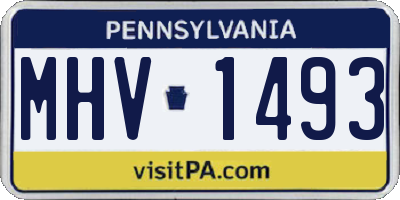 PA license plate MHV1493