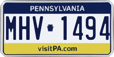 PA license plate MHV1494