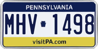 PA license plate MHV1498