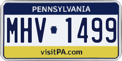 PA license plate MHV1499