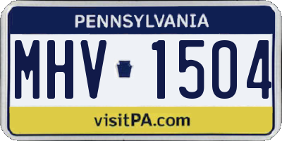 PA license plate MHV1504