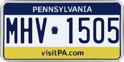 PA license plate MHV1505