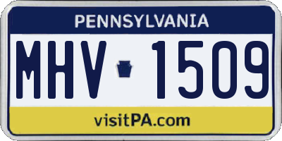 PA license plate MHV1509