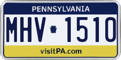 PA license plate MHV1510