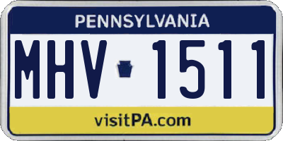 PA license plate MHV1511