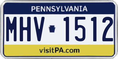 PA license plate MHV1512