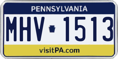 PA license plate MHV1513