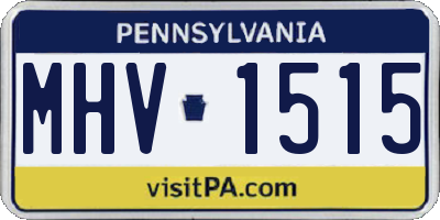 PA license plate MHV1515