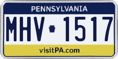 PA license plate MHV1517