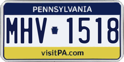 PA license plate MHV1518