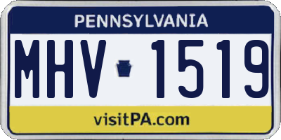 PA license plate MHV1519