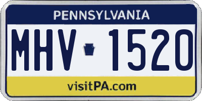 PA license plate MHV1520