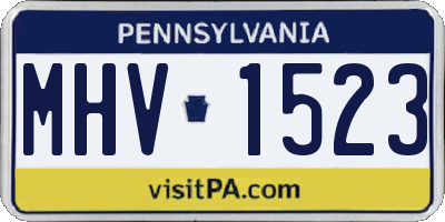 PA license plate MHV1523