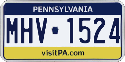 PA license plate MHV1524