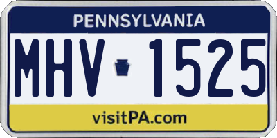 PA license plate MHV1525