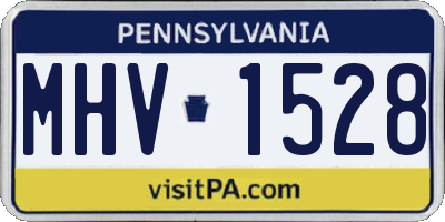 PA license plate MHV1528