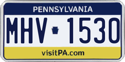 PA license plate MHV1530