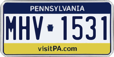 PA license plate MHV1531