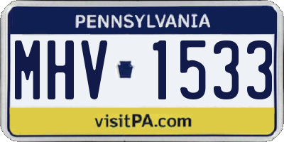 PA license plate MHV1533