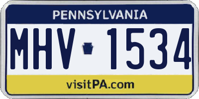 PA license plate MHV1534