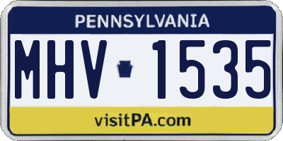PA license plate MHV1535