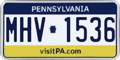 PA license plate MHV1536