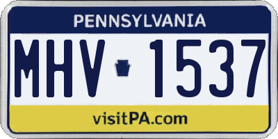 PA license plate MHV1537