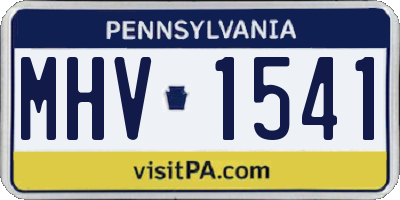 PA license plate MHV1541