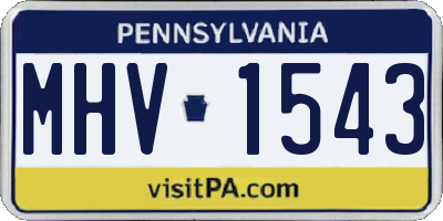 PA license plate MHV1543