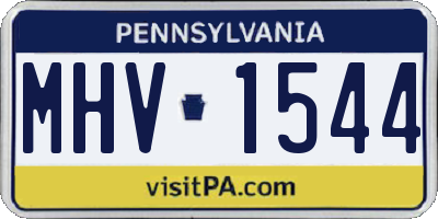 PA license plate MHV1544