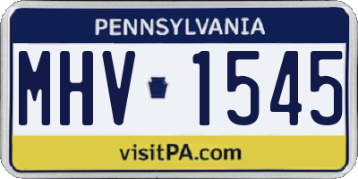 PA license plate MHV1545