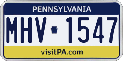 PA license plate MHV1547