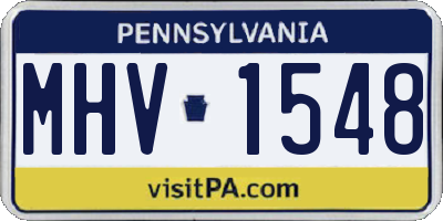 PA license plate MHV1548