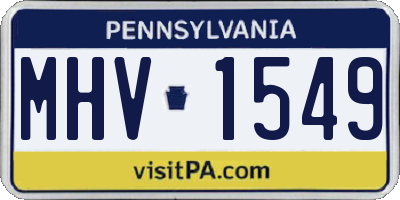 PA license plate MHV1549