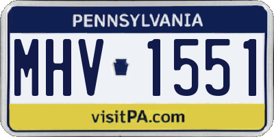 PA license plate MHV1551