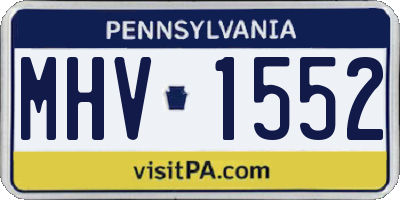 PA license plate MHV1552