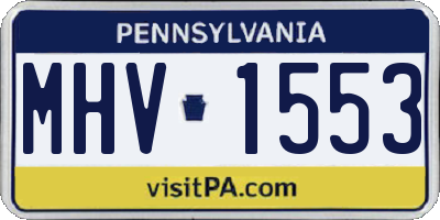 PA license plate MHV1553