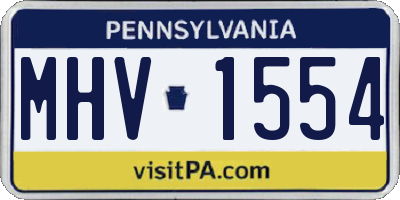 PA license plate MHV1554