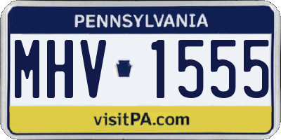 PA license plate MHV1555