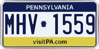 PA license plate MHV1559