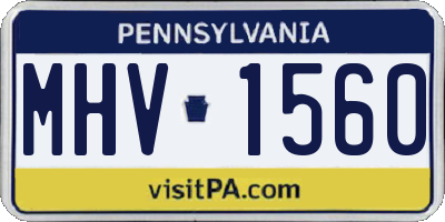 PA license plate MHV1560